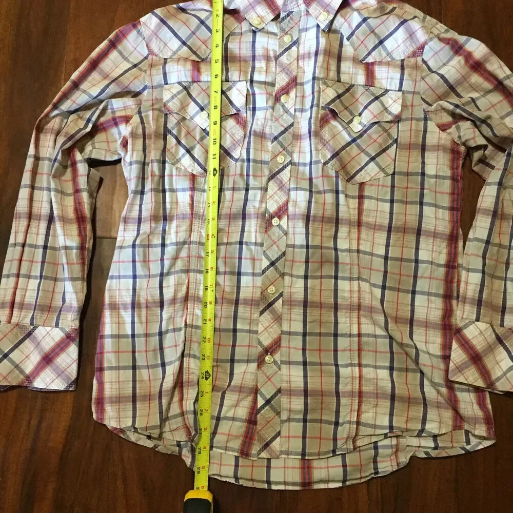 True Religion Shirt Mens XXLarge Plaid Multicolor Western Long Sleeve